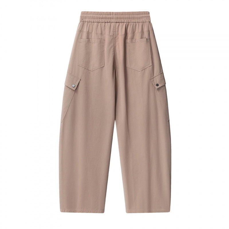 Unisex Lockere Cargo-Hose mit elastischem Bund, Tunnelzug und aufgesetzten Klappentaschen Shop Nory