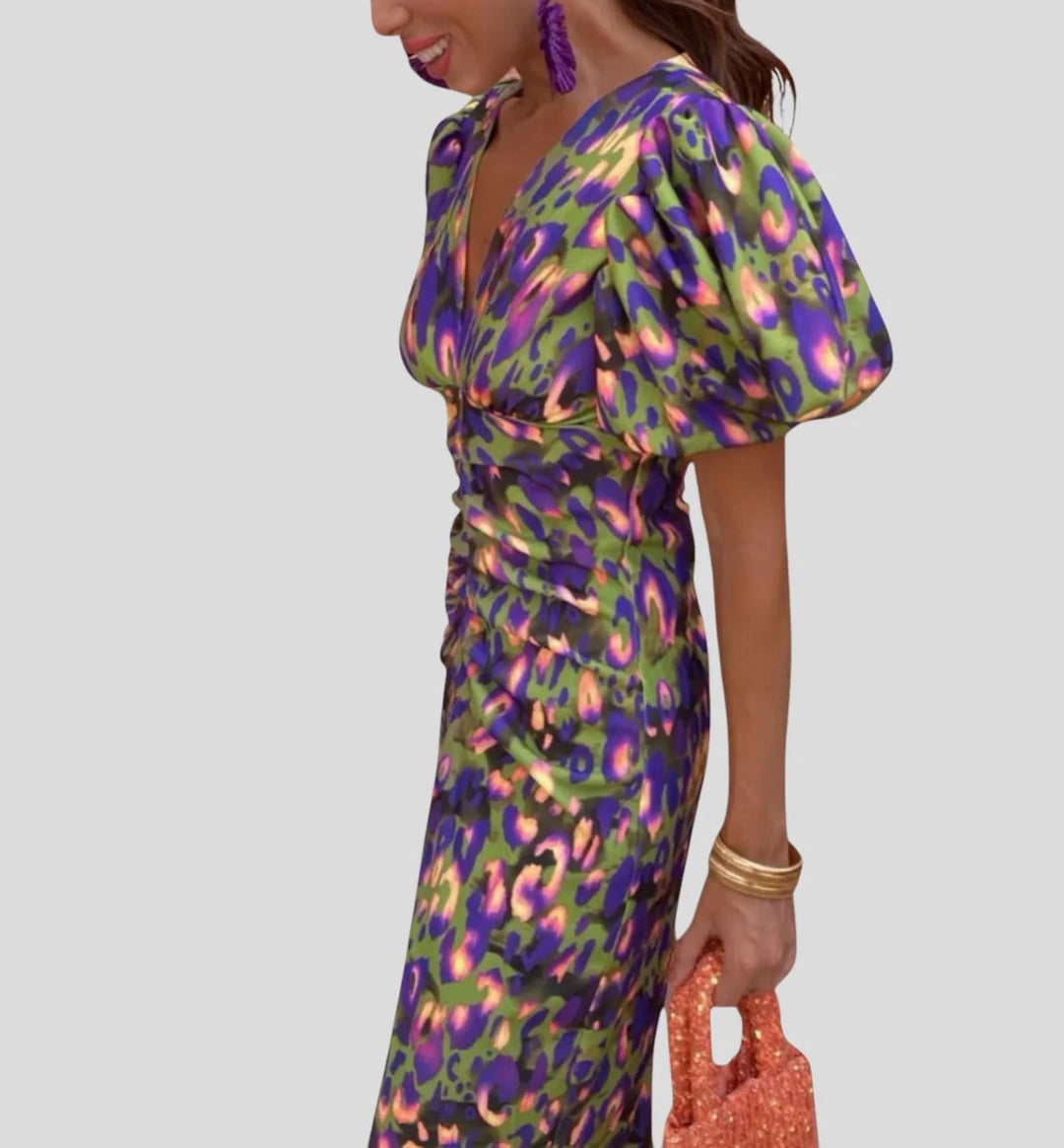 Damen Elegantes Kleid mit Volants und Spitzenelementen