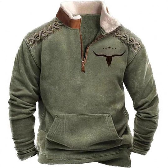 Herren Wärmender Fleece-Pullover mit Stehkragen Shop Nory