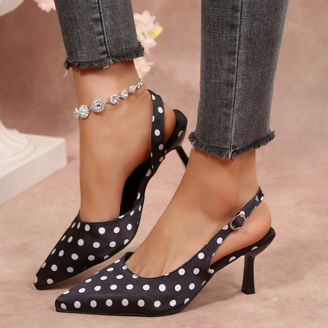 Damen Slingback Pumps mit Punkten
