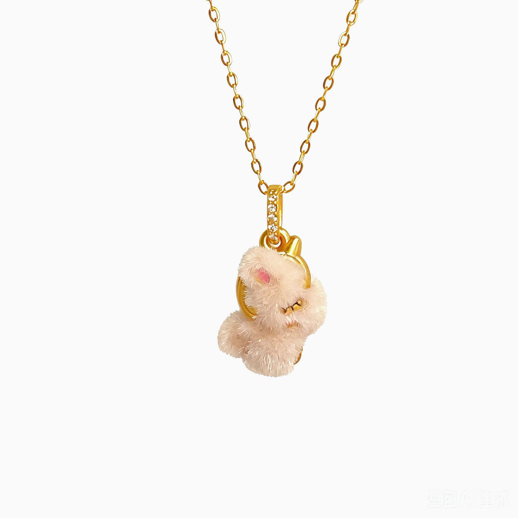 Damen Halskette mit niedlichem Plüsch-Bärenanhänger Shop Nory