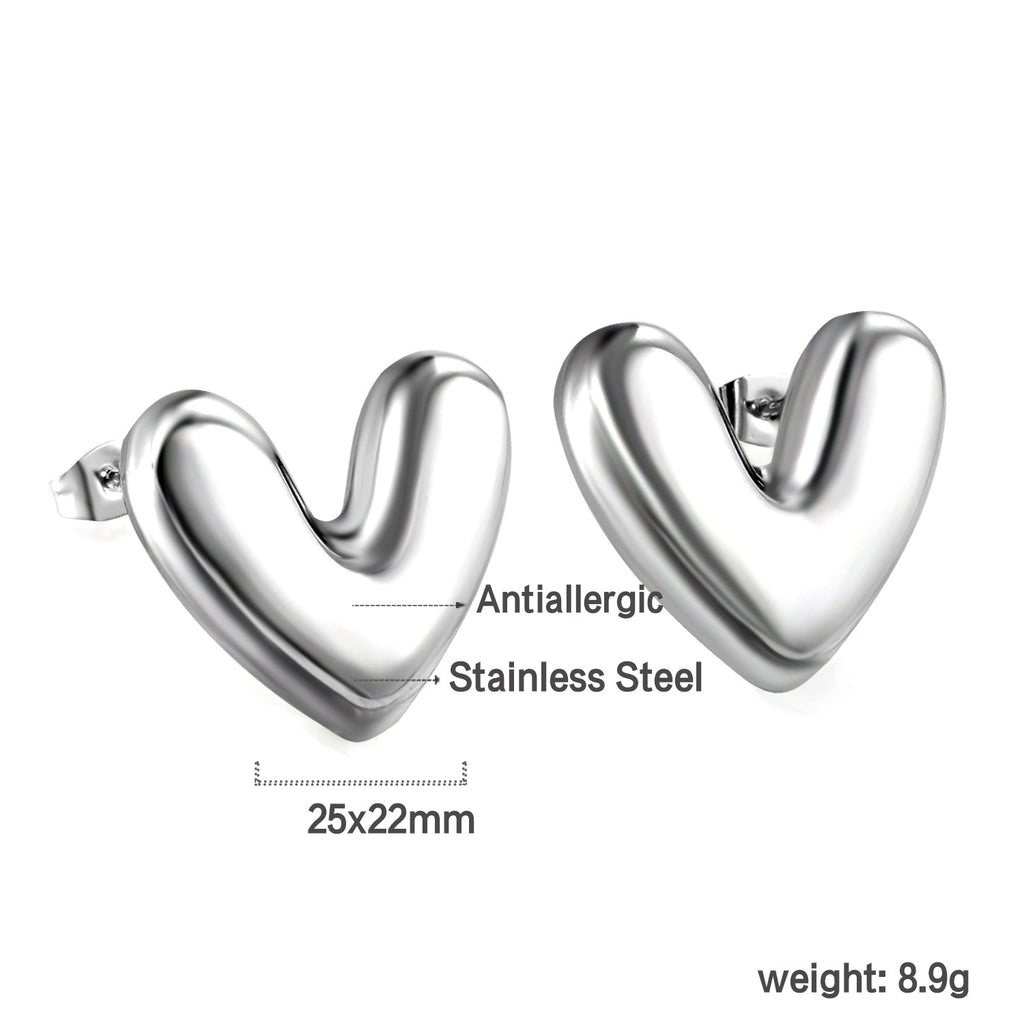 Damen Ohrstecker im stilvollen Herzdesign aus hochwertigem Edelstahl Shop Nory