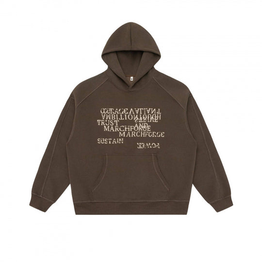 Unisex Oversize Kapuzenpullover mit typografischem Mirror-Print, Kängurutasche und Raglanärmeln Shop Nory