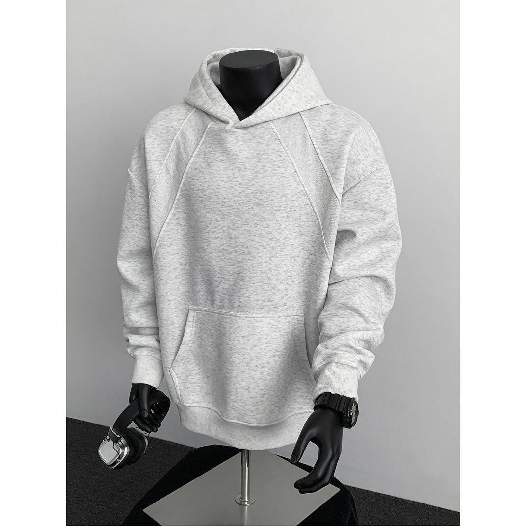 Herren Oversize-Kapuzenpullover mit diagonalem Einsatz und Kängurutasche Shop Nory