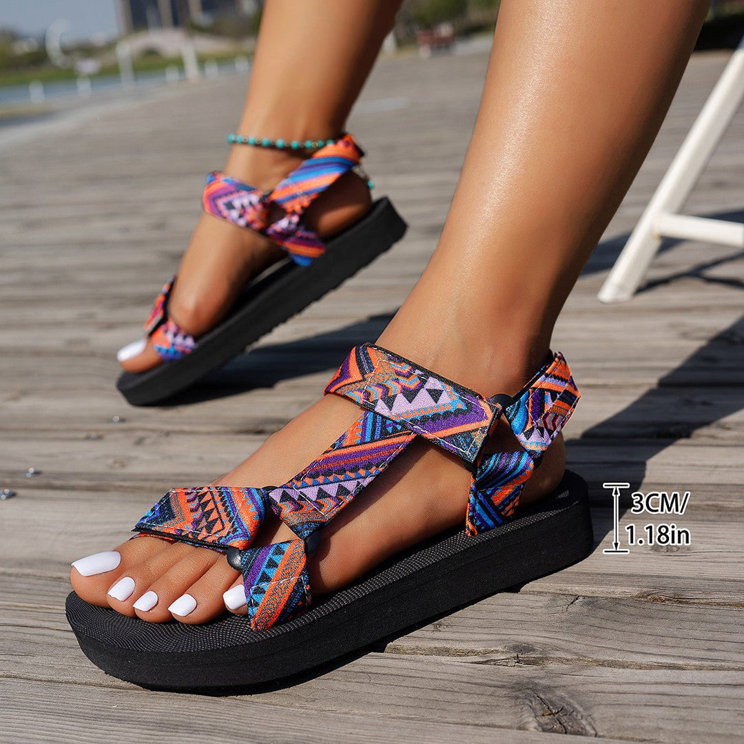 Damen Trendige und komfortable Sandalen mit buntem Riemchendesign