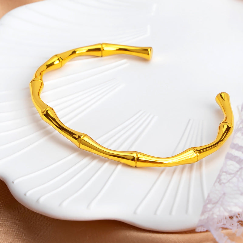 Damen eleganter Armreifen im modernen Bambusdesign Shop Nory