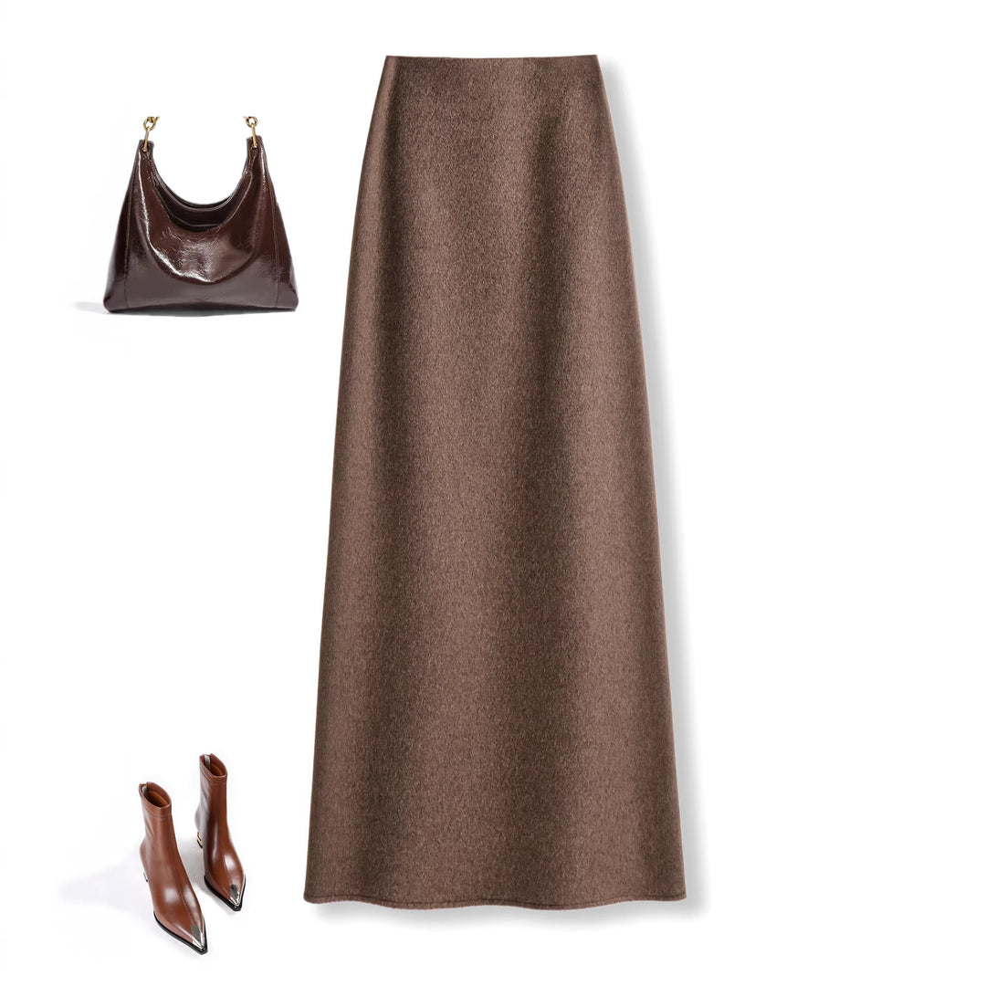 Damen Eleganter Maxirock aus hochwertigem Wollmix Shop Nory