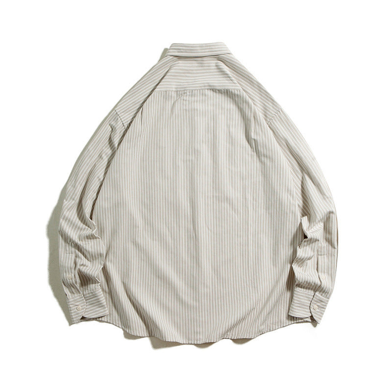 Herren Oversize Streifenhemd mit Knopfkragen und Brusttasche Shop Nory