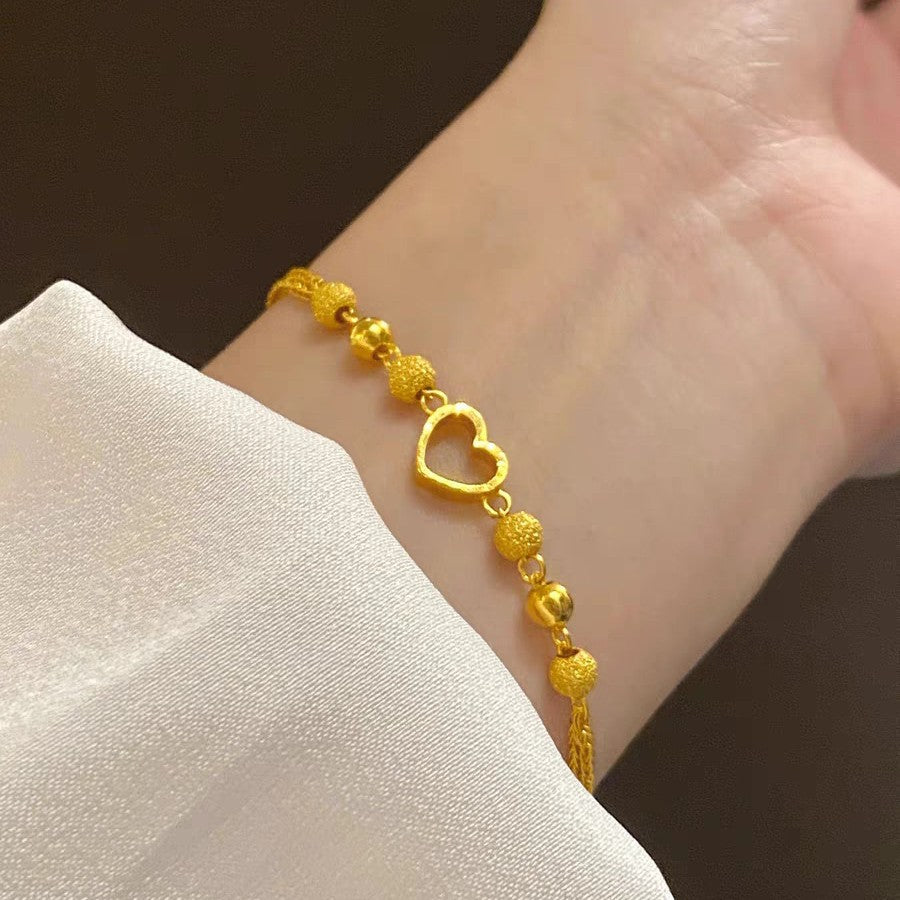 Damen Herz-Beschmückte Goldkette Fußkette Shop Nory