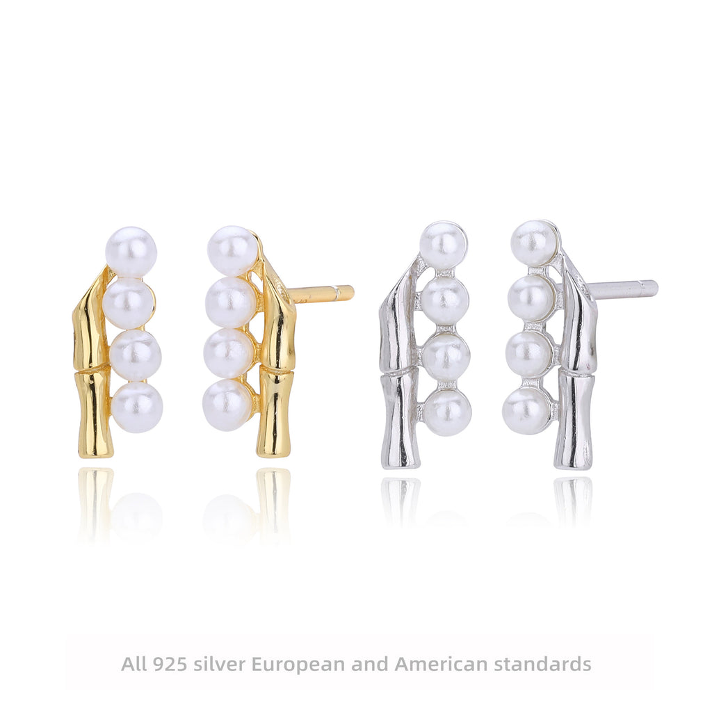 Damen Ohrstecker mit elegantem Perlen- und Zirkon-Design Shop Nory