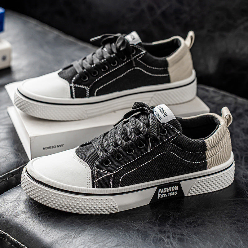 Herren Low-Top Canvas-Plateau-Sneaker mit profilierter Gummisohle und verstärkter Zehenkappe Shop Nory