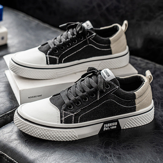 Herren Low-Top Canvas-Plateau-Sneaker mit profilierter Gummisohle und verstärkter Zehenkappe Shop Nory