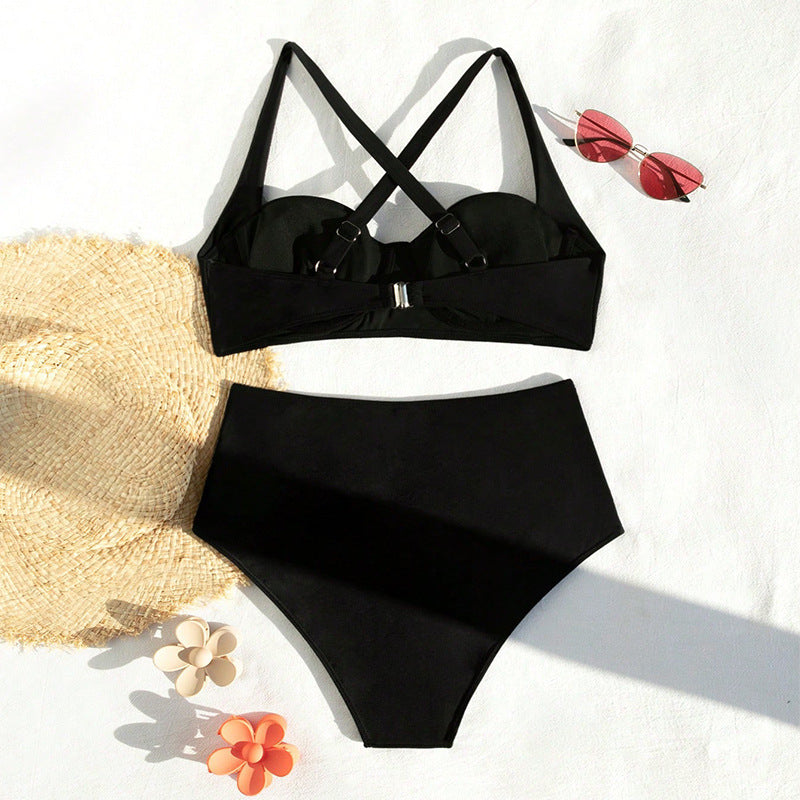 Damen Hochtaillierter Bikini mit verstecktem Stützeffekt