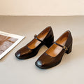 Damen elegante Mary Jane Pumps mit komfortablem Blockabsatz