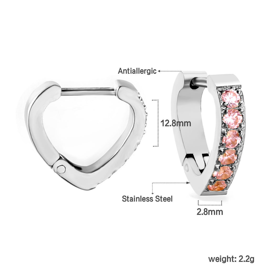 Damen Ohrstecker im Herzen-Design mit funkelnden Zirkonia Shop Nory