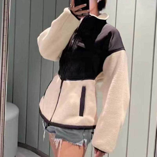 Damen modische Übergangsjacke mit hochgeschlossenem Kragen und praktischen Taschen Shop Nory