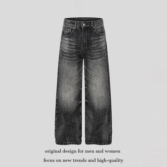 Damen Hochgeschnittene weite Palazzo-Jeans mit Used-Effekt Shop Nory