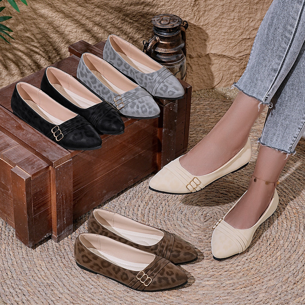 Damen Elegante und bequeme Ballerinas mit modischem Schleifenakzent und edlen Schnallen Shopnory