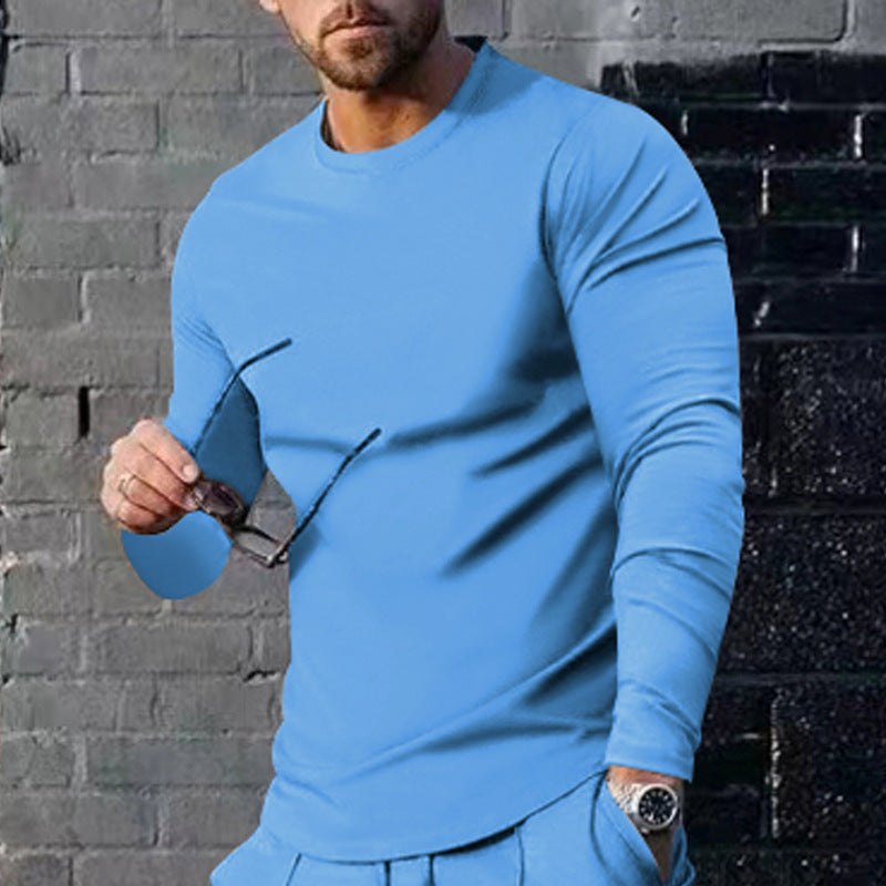 Herren langärmliges T-Shirt mit modischem Schnitt und hochwertigem Baumwollmix