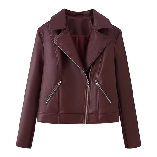 Damen Bikerjacke aus veganem Leder mit asymmetrischem Reißverschluss Shop Nory