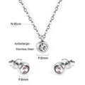 Damen Schmuckset mit Zirkon-Anhänger und dazu passenden Ohrsteckern Shop Nory