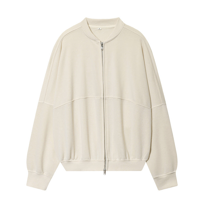 Damen Oversize-Sweatjacke mit Zwei-Wege-Reißverschluss und geripptem Bund Shop Nory