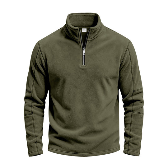 Herren Fleece-Halbreißverschluss-Pullover mit Stehkragen und Flatlock-Nähten Shop Nory