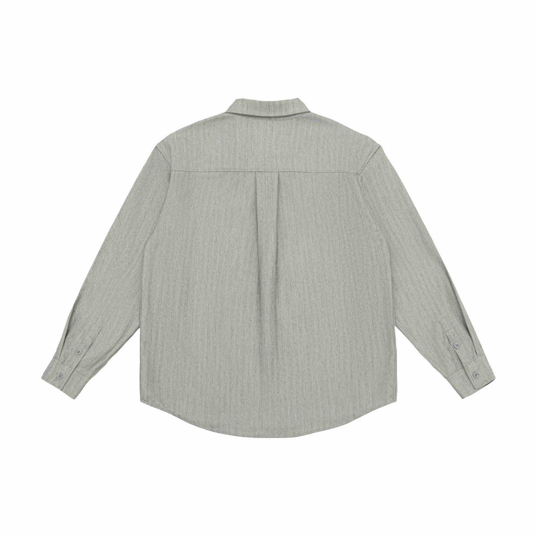 Unisex Oversized Hemdjacke aus strukturiertem Leinenmix mit Brusttasche Shop Nory
