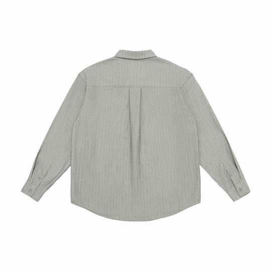 Unisex Oversized Hemdjacke aus strukturiertem Leinenmix mit Brusttasche Shop Nory