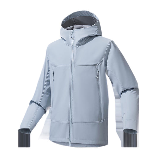 Herren Softshell‑Kapuzenjacke mit Stretch, wind- und wasserabweisender Membran und Zwei‑Wege‑Reißverschluss Shop Nory