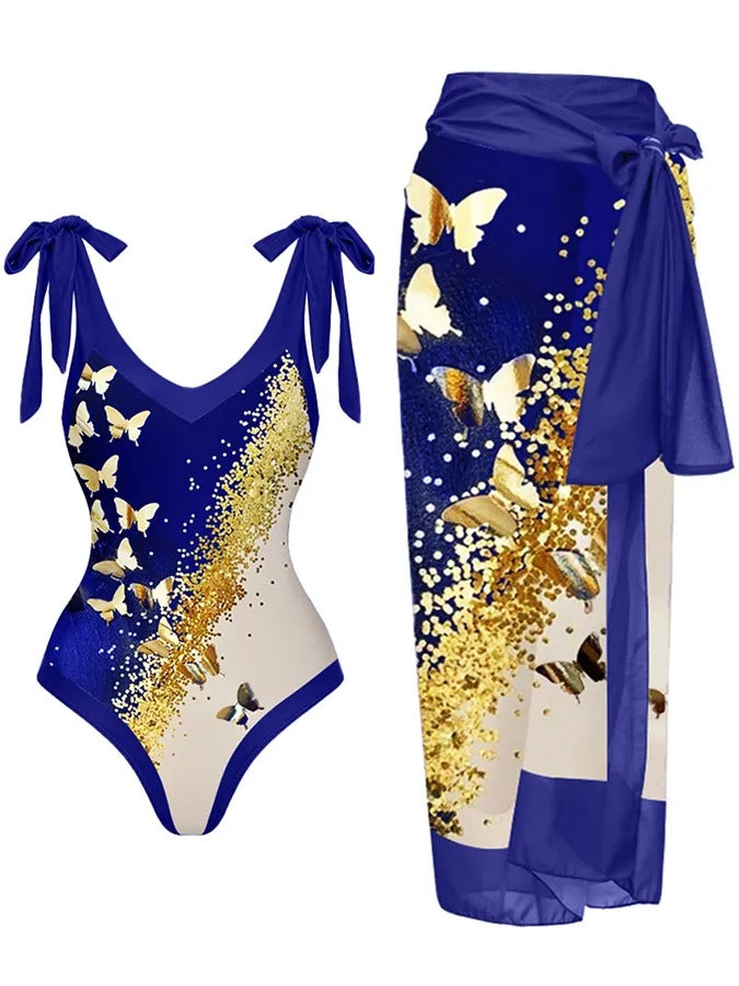 Damen Bademode-Set mit stilvollem Wickelrock Shopnory