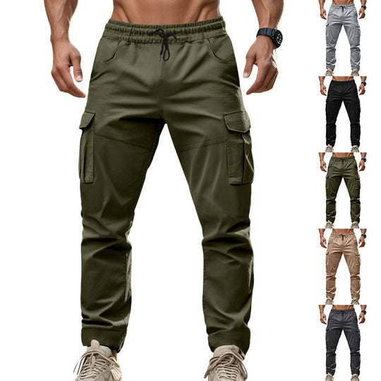 Herren Cargo-Hose mit funktionalen Seitentaschen und elastischem Bund