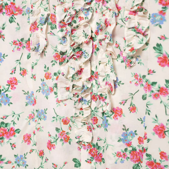Damen Rüschenbluse mit floralem Allover-Print und Hemdkragen Shop Nory