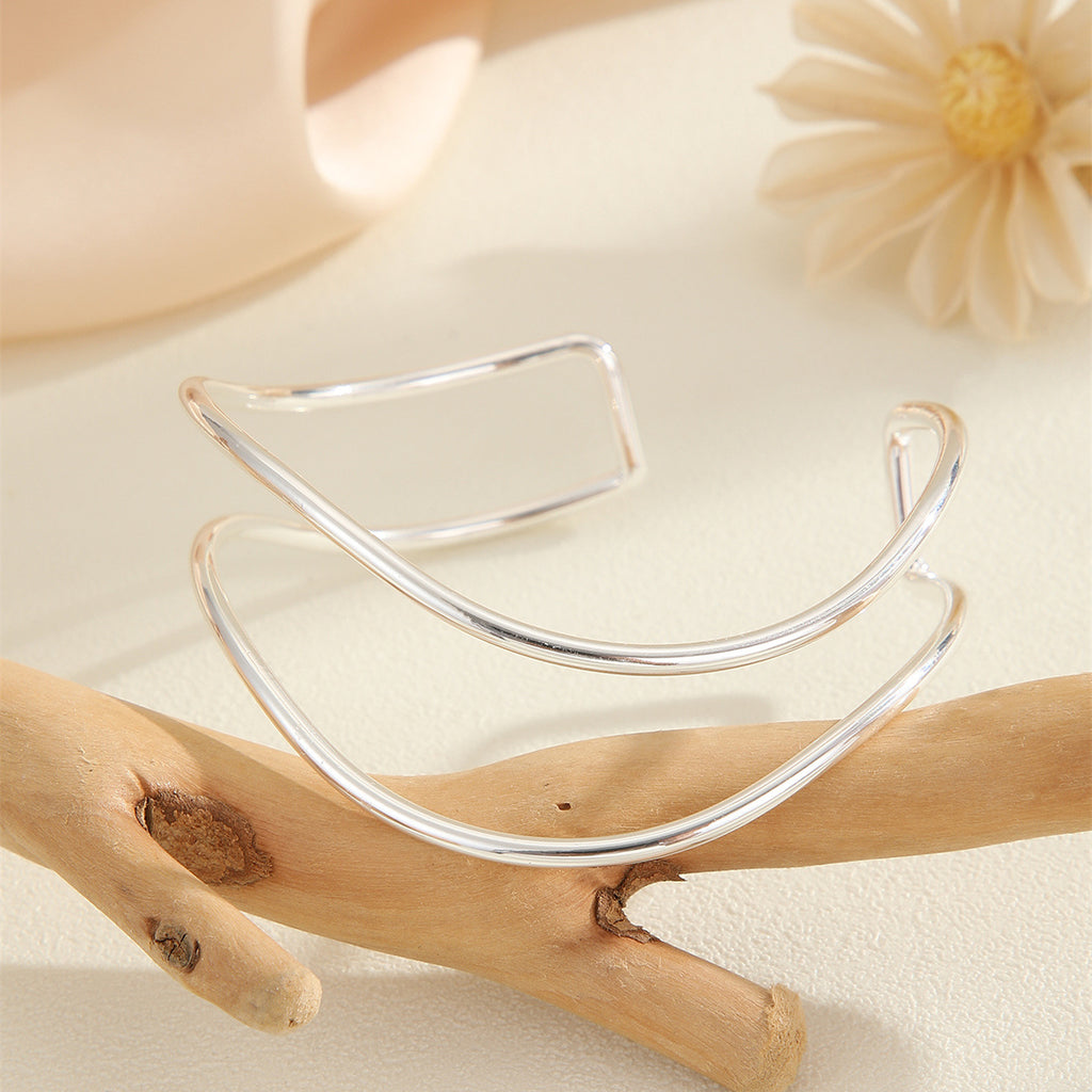 Damen Offener Armreif im eleganten Wellen-Design Shop Nory