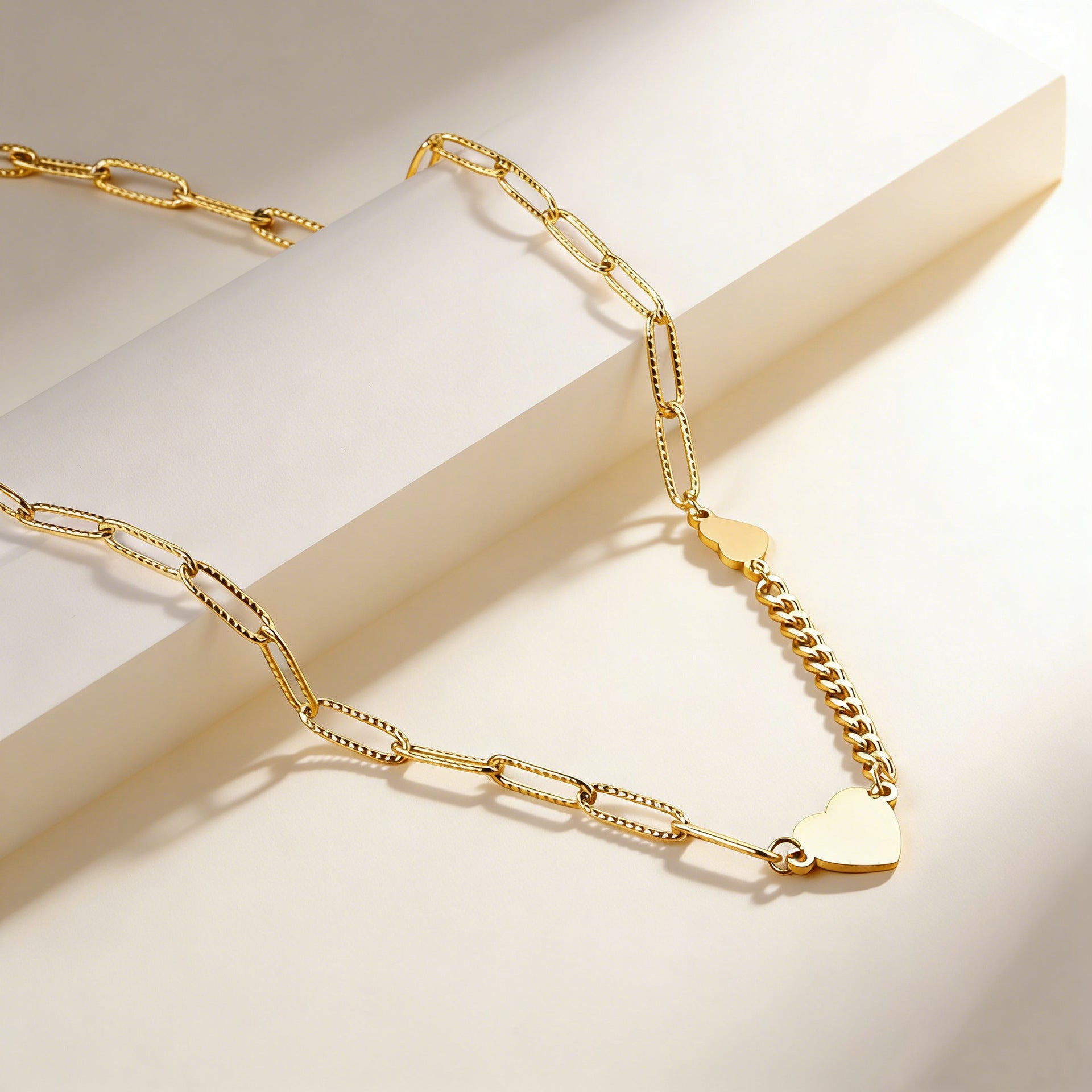 Damen Halskette mit Herzanhänger und verstellbarem Gliederdesign Shop Nory