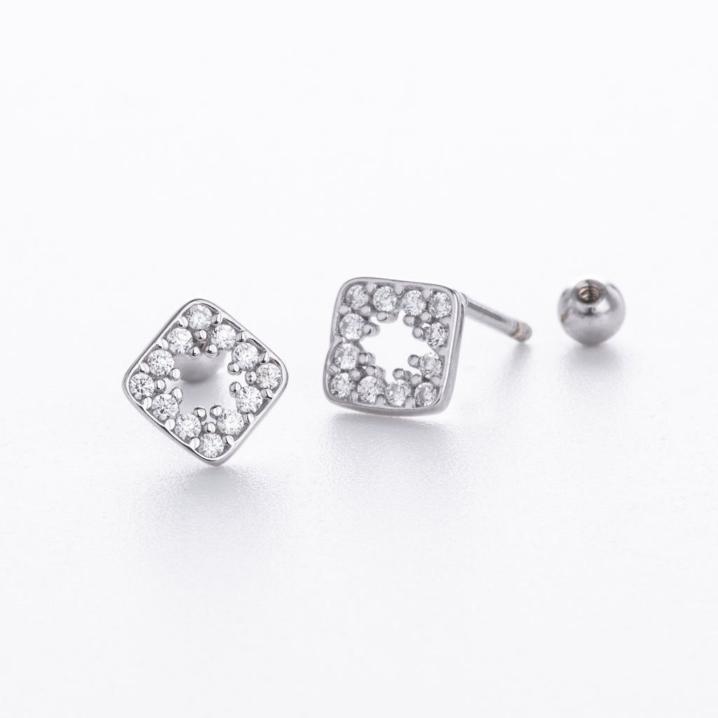 Damen Ohrstecker aus hochwertigem 925 Sterling Silber mit funkelnden Zirkon-Akzenten Shop Nory