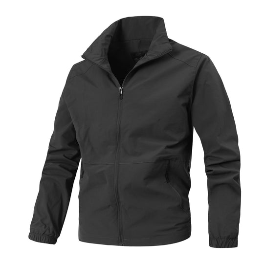 Herren Leichte Softshelljacke mit Stehkragen, winddichter Membran und Reißverschlusstaschen Shop Nory