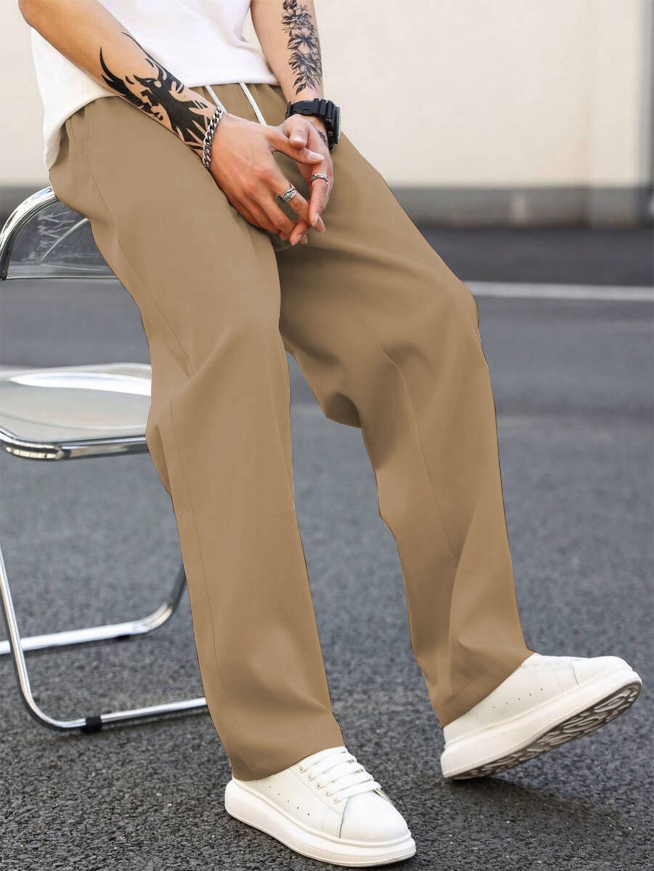 Herren modische Freizeithose mit weiter Passform und elastischem Bund ShopNory
