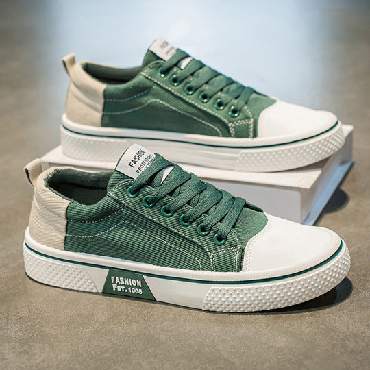 Herren Low-Top Canvas-Plateau-Sneaker mit profilierter Gummisohle und verstärkter Zehenkappe Shop Nory