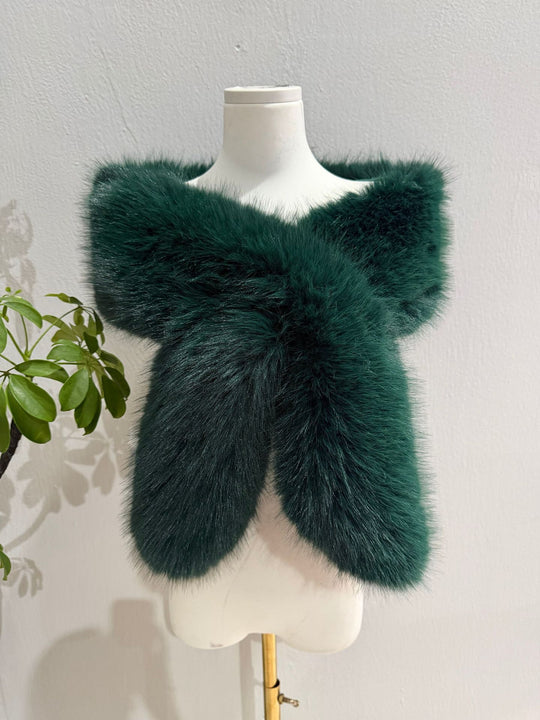 Damen Luxuriöse Wendbare Kunstpelz-Schulterstola mit V‑Form Shop Nory
