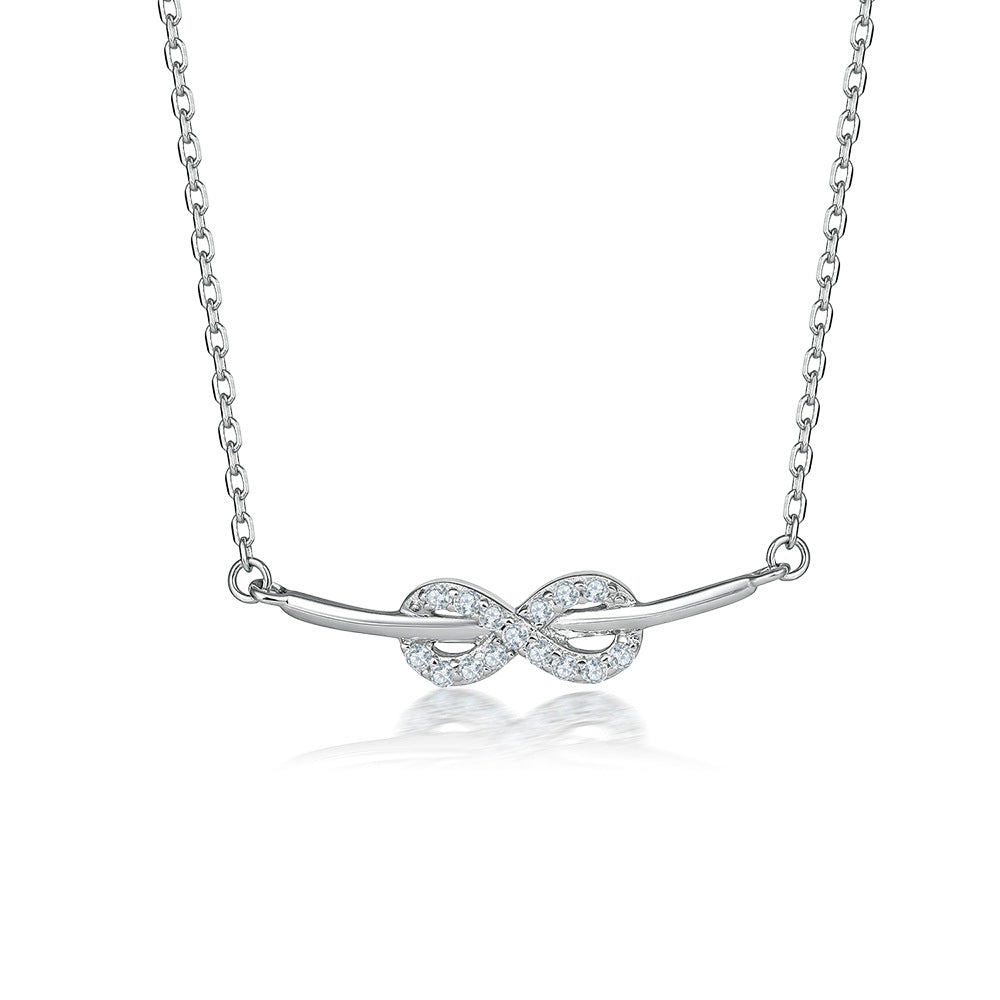 Damen Halskette mit unendlichem Symbol und funkelndem Zirkonia-Besatz Shop Nory