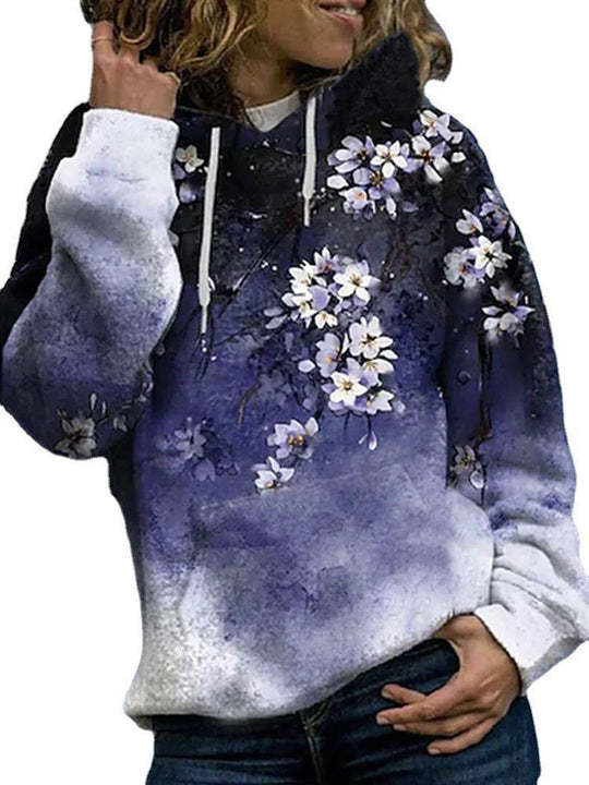 Damen Halloween Kapuzenpullover mit Kürbis- und Katzenprint, Paillettenbesatz und Oversize-Schnitt Shop Nory