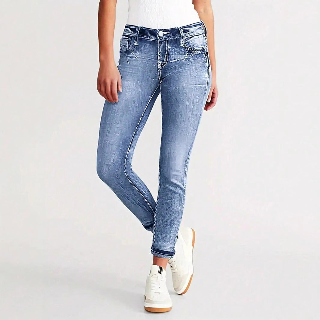 Damen Slim-Fit Stretch-Skinny-Jeans mit schmalem Knöchelabschluss und Five-Pocket-Design Shop Nory