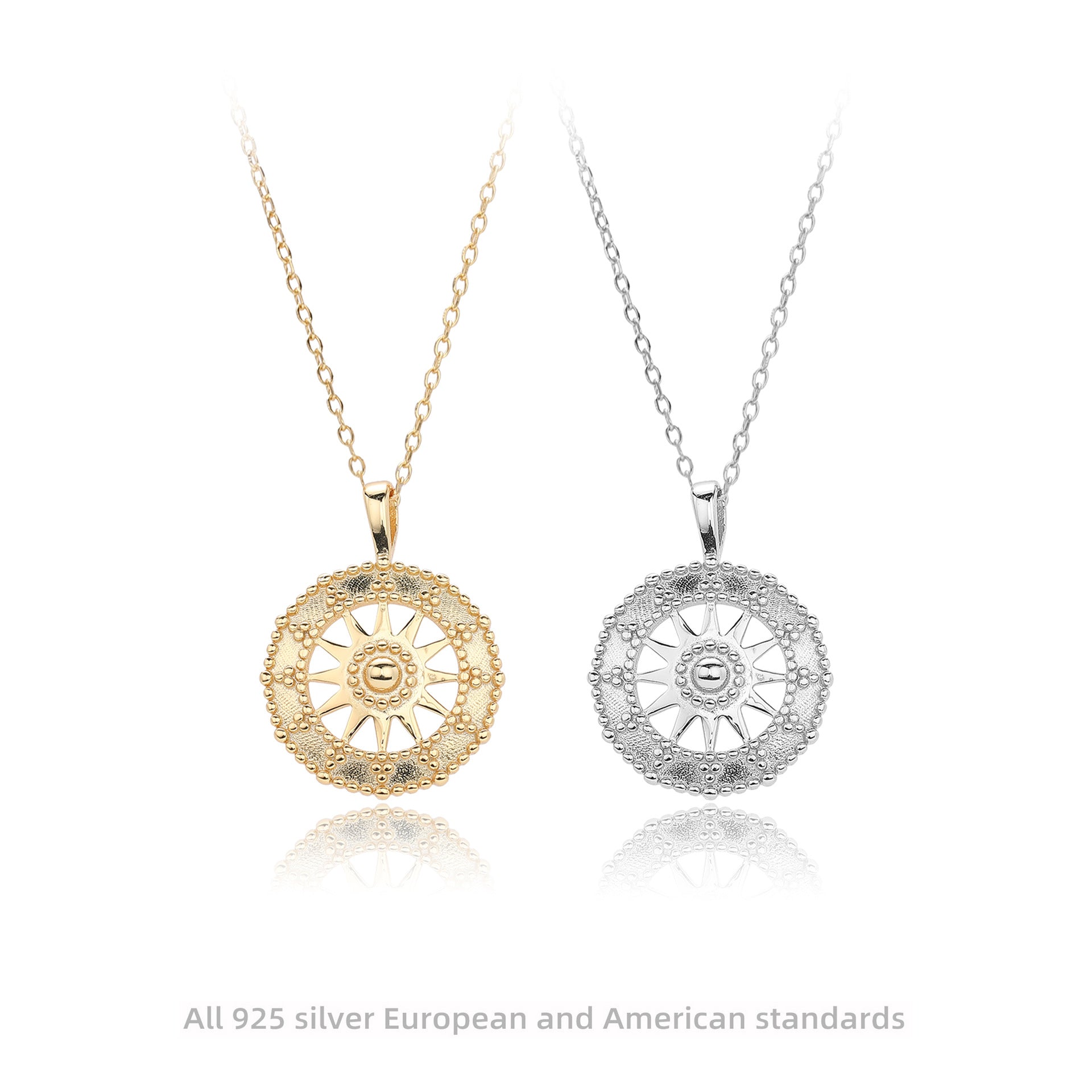 Damen Halskette mit kunstvoll gestaltetem Sonnendesign Shop Nory