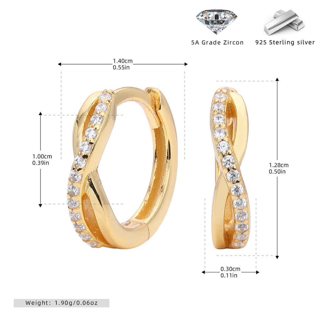 Damen Ohrhänger mit einzigartigem Design aus 925 Sterling Silber und funkelnden Zirkonia Shop Nory