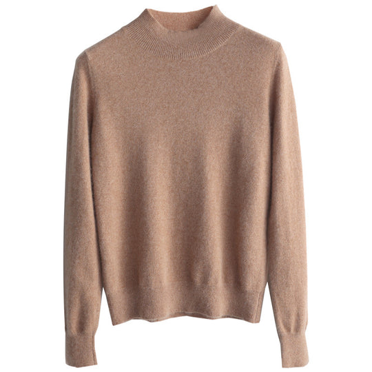Damen Luxuriöser Kaschmir-Feinstrickpullover mit Stehkragen Shop Nory