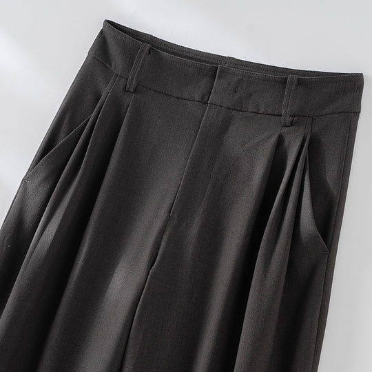 Damen Hochtaillierte Palazzo-Stoffhose mit Bundfalten, Eingrifftaschen und klarer Bügelfalte Shop Nory