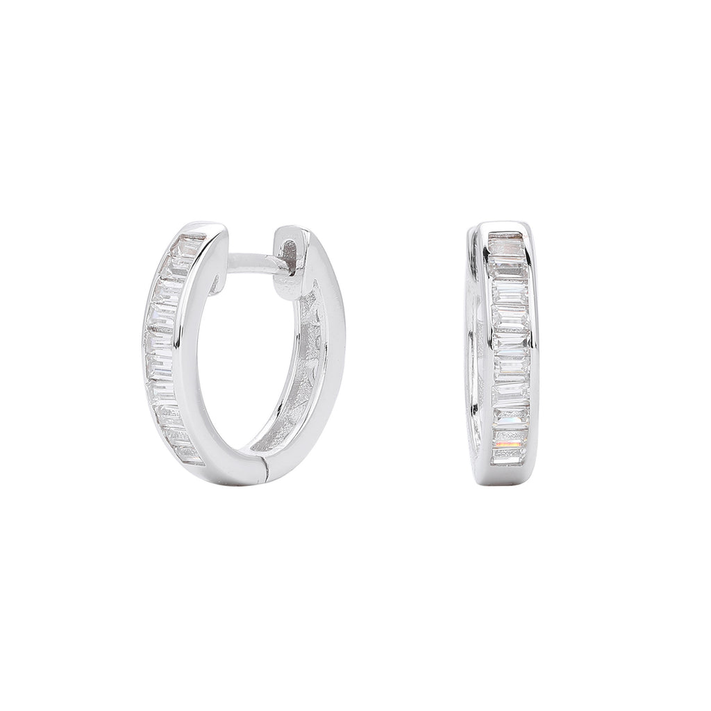 Damen Creolenohrringe mit luxuriösem Zirkonbesatz aus 925 Sterling Silber Shop Nory