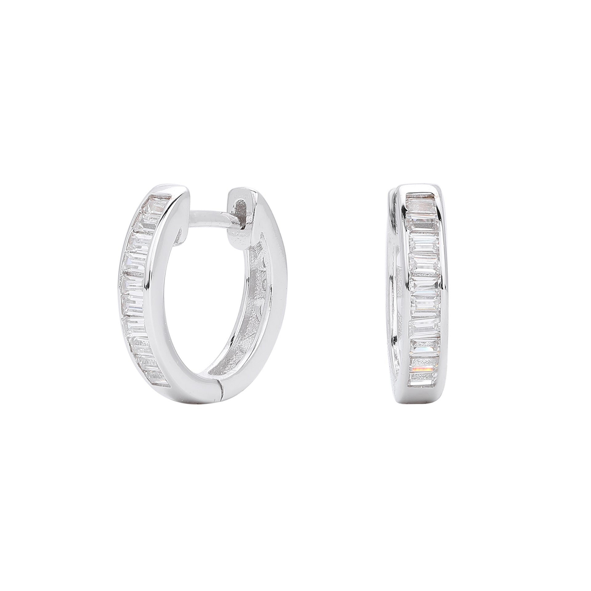 Damen Creolenohrringe mit luxuriösem Zirkonbesatz aus 925 Sterling Silber Shop Nory