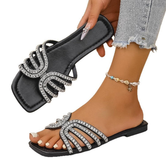 Damen Glitzernde Riemchen-Sandalen mit elegantem Design
